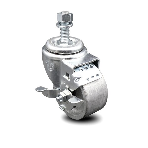 Service Caster Semi Steel Swivel TS Caster w/Roller Bearing - 3" Wheel & 12MM Stem w/Brake SCC-TS20S315-SSR-TLB-M1215 - main